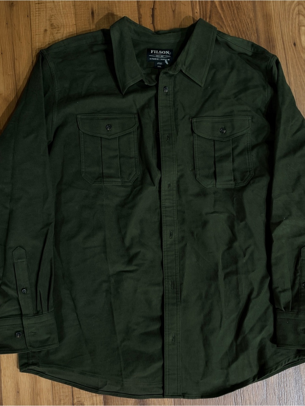 Filson Moleskin Seattle Shirt Long Sleeve Mens Size 3XL Big Tall Dark Olive